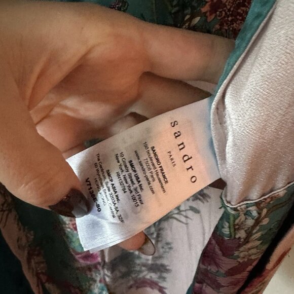 Sandro Kimono Jacket Color Printed Blocked Floral Size 36 - Picture 6 of 12